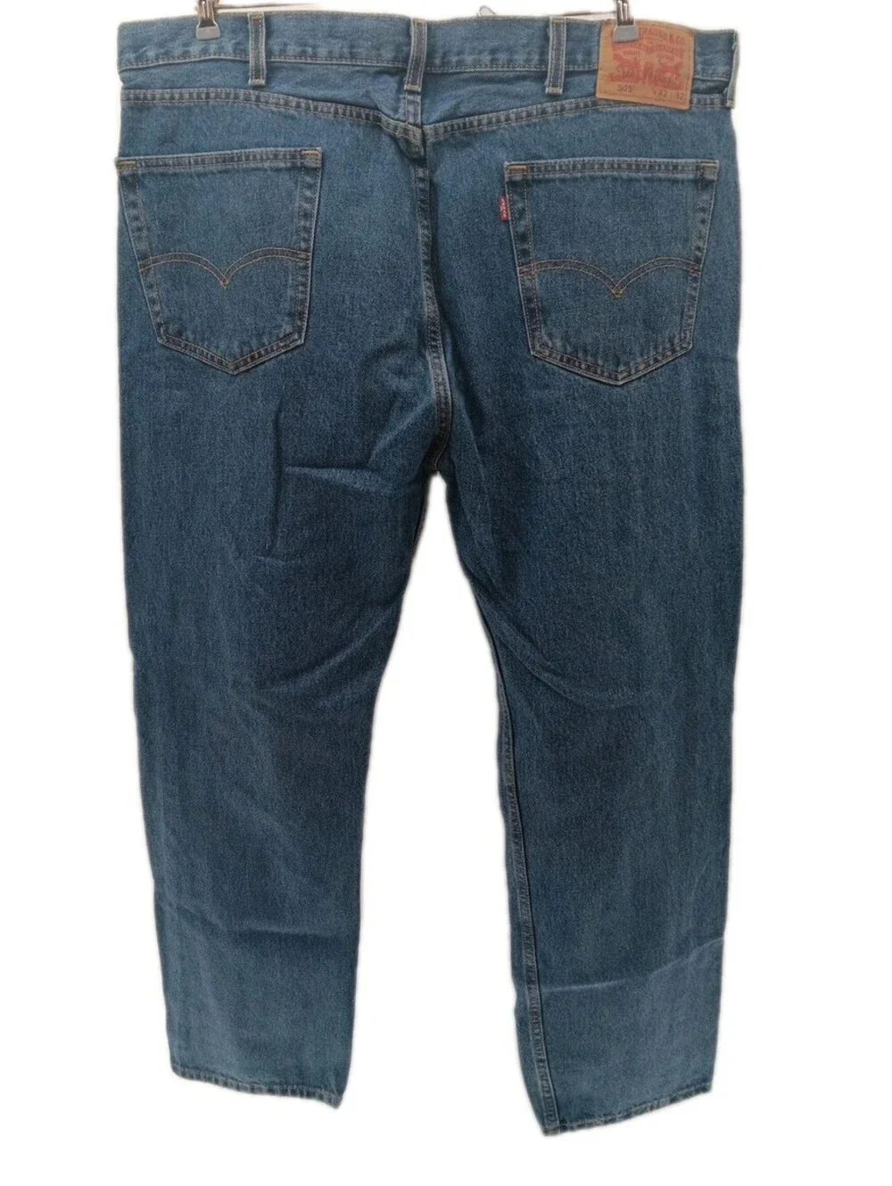 Levis 505 Jeans Mens 42x32 Blue Denim Straight Leg Casual Work Wear Cowboy